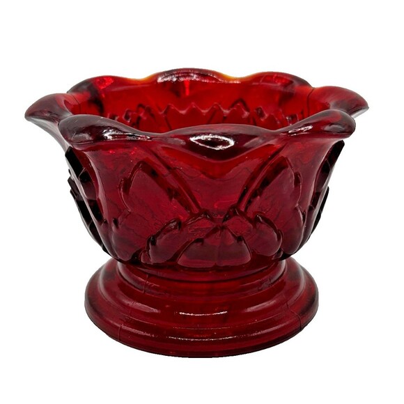 Confederate Brooke Crescent Amberina Diamond Pineapple Fairy Light Base Red - Picture 1 of 8